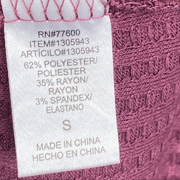 Chaser BUNDLE 2 Waffle Knit Thermal Metal Buttons Purple Teal Women's Size Small - Picture 9 of 13